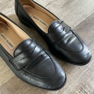 Manolo Blahnik Black Leather Women’s Loafers SZ 38 1/2